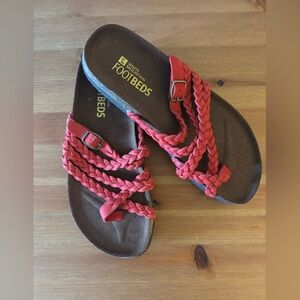 Women’s  Red Braided Footbeds